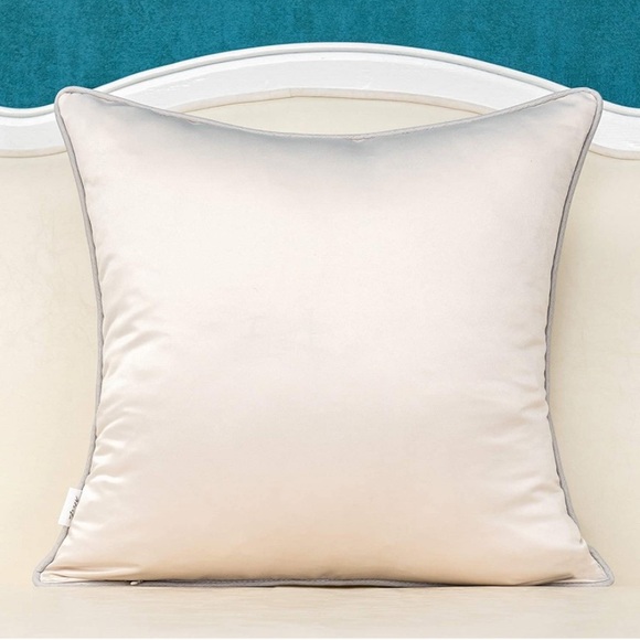 Luxury Home | Luxe Beige Modern Velvet & Jaquard Chevron Throw Pillow Cover - Picture 2 of 7